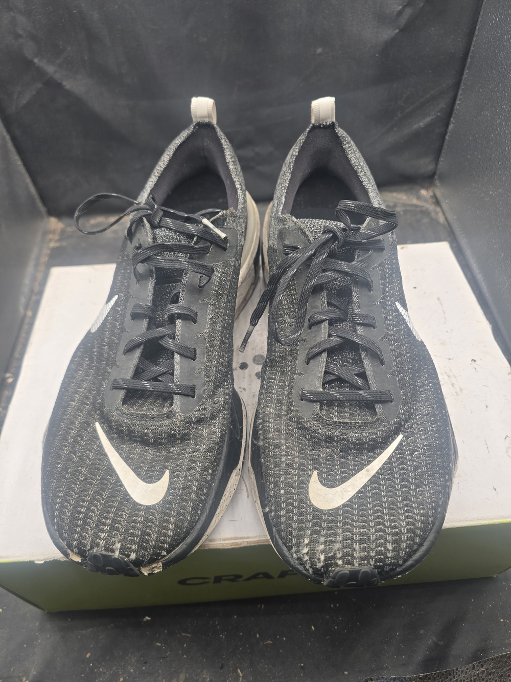 Nike Black and White Knit Running Sneakers‎